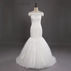 Yewen Robe Mariage 2017 С Плеча Кружева Русалка Свадебные Платья длинные свадебные платья novia casamento свадебное платье Свадебное Платье