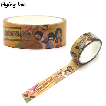 

20pcs/lot Flyingbee 15mmX5m Paper Washi Tape Creative theme Cute Adhesive Tape DIY Scrapbooking Sticker Label Masking Tape X0264