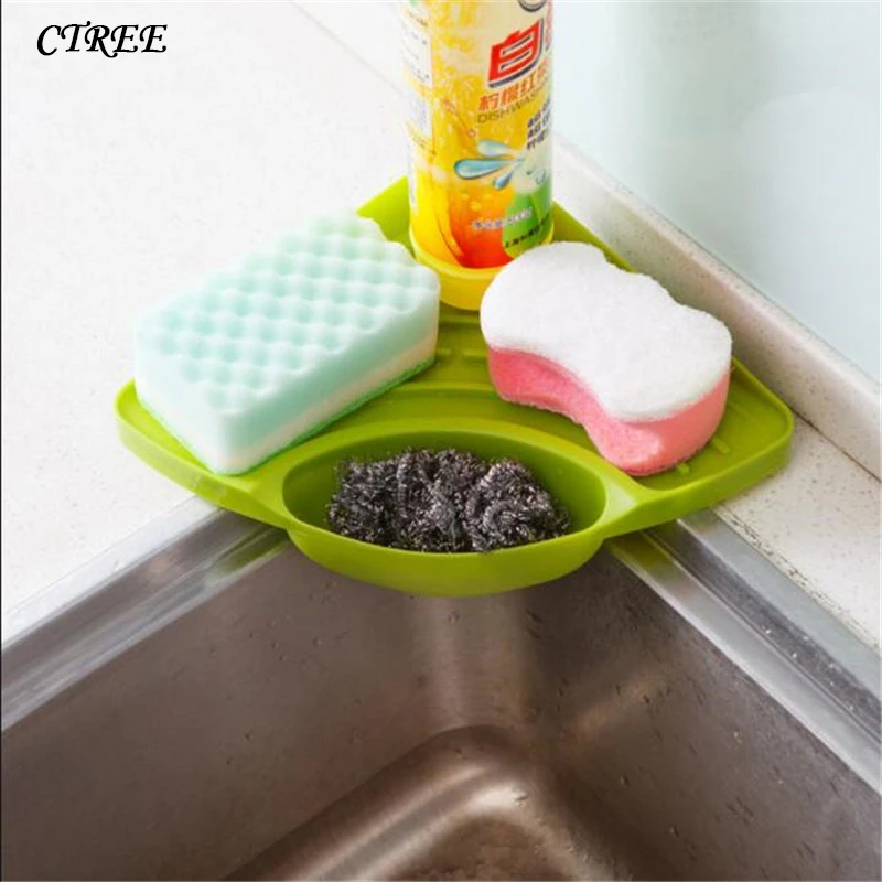 Ctree 1pcs Creative Home Kitchen Sink Corner Storage Rack Sponge Holder Organizer Shelf Drainboard Bathroom Kitchen Tools Ck02 Tool Tool Tools Kitchentool Shelf Organizer Aliexpress