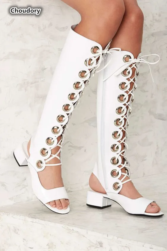 chunky white gladiator sandals