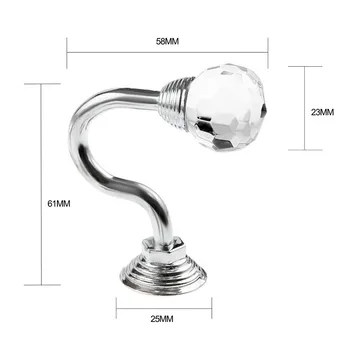 

2 x Crystal And Chrome Tie Back Hooks - Ideal For Designer Fabric Curtains Crystal fashion simple curtain hook
