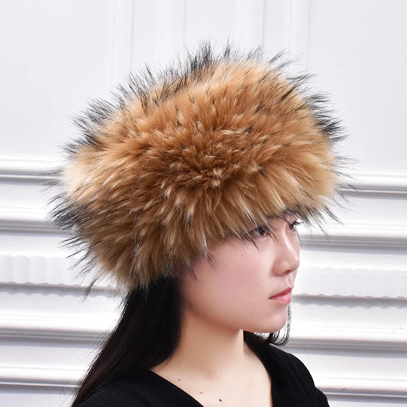 

new faux fox fur hat winter warm raccoon fur beanies russia style fake rabbit fur hat men women fluffy pom pom fur hat