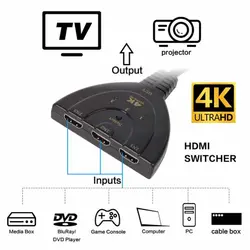 3 в 1 порт концентратор для DVD HDTV 4 K * 2 K 3D Мини 3 переключатель порта HDMI 1.4b 4 K Выключатель HDMI делитель 1080 P для Xbox PS3 PS4