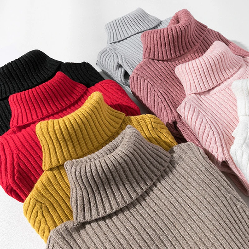 Зима-осень водолазка для мальчиков и девочек свитера Повседневное детские вязанные свитера и пуловеры хлопок детские топы XL333