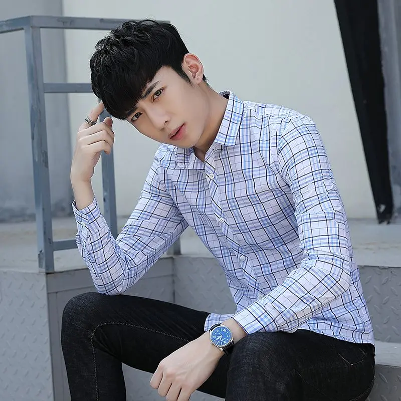 

men's dress shirts casual business shirts cotton silk new arrival oxford solid long sleeve antumn summer slim fit shirts G008