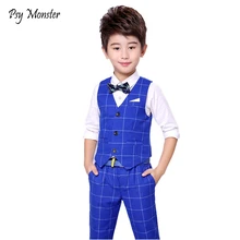 Костюм для мальчика, держащего букет невесты на свадьбе, вечерние костюмы для детей от 3 до 14 лет смокинг для мальчиков, деловой жилет, брюки классический костюм F76