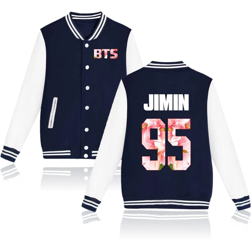 ARMY BTS Tshirts Kpop Baseball Uniform Zip-up Jacket Unisex Korean Style Oversized Clothes Ulzzang Vogue T Shirt Sweatshirt Top Tops