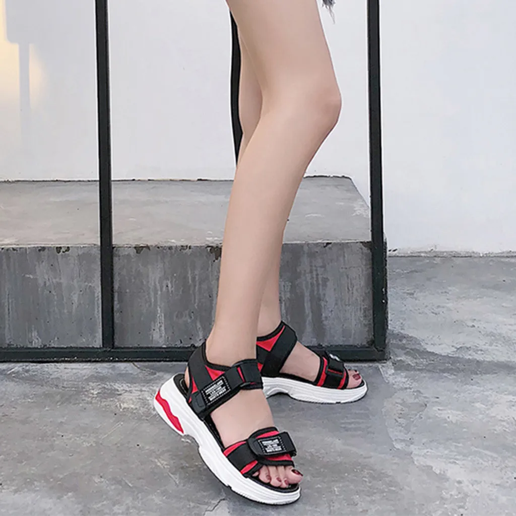MUQGEW женская обувь сандалии летние Женская Мода Повседневное летние спортивные сандалии плотная обувь на среднем каблуке на платформе# g4