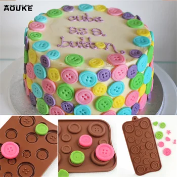 

Button Shapes Chocolate Silicone Mold Candy Fondant Cake Mould Biscuits Cookies Soap Molds Cake Decoration DIY Baking Tools L055