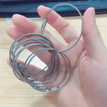 

10pcs/lot Outdoor Camping Edc gear Multifunctional Wire Rope Key Ring & Stainless Steel Wire Chain Key Ring Edc Tool 15cm