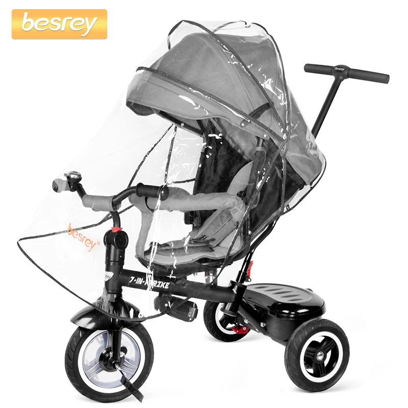 Besrey Kids Trike 7 в 1 детский трехколесный велосипед с вращающимся и откидывающимся сиденьем для детей, чтобы спеть три-коляска на колесиках
