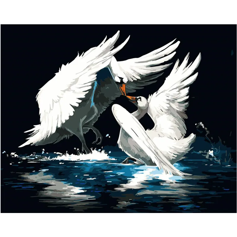 The Swan Love.DIY Раскраска по номерам инструменты для рисования красивая сюрприз