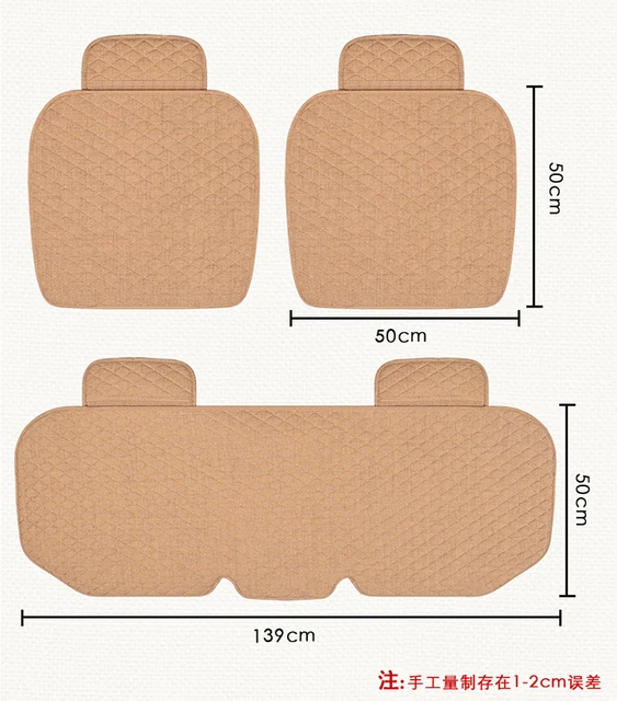 Linen Fabric Car Seat Cover Four Seasons Front Rear Flax Cushion Breathable Protector Mat Pad Auto accessories Universal Size -
