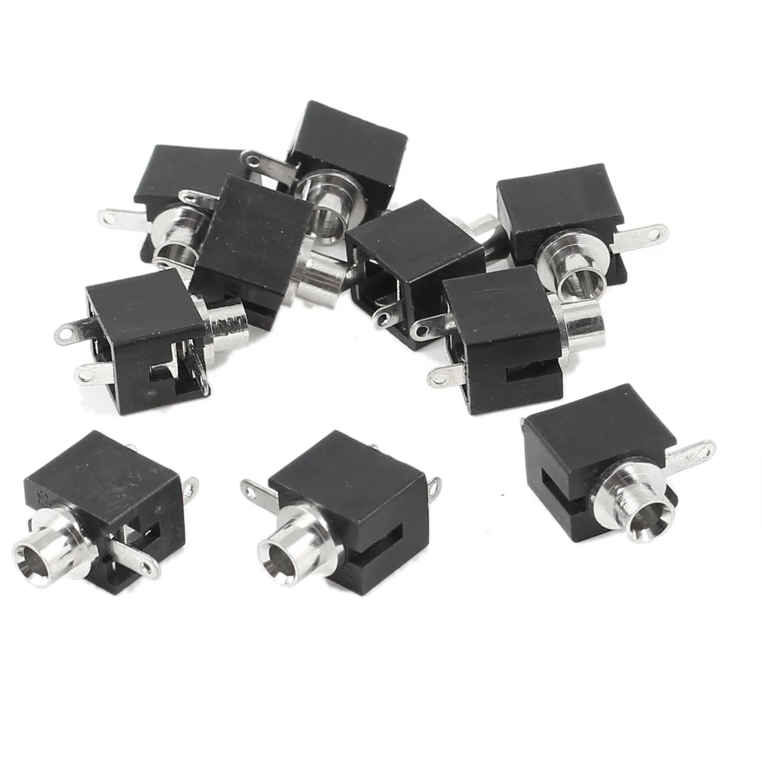 Black 3 Pin 2.5mm Female Audio Mono Headphone Jacks Socket 10 Pcsin
