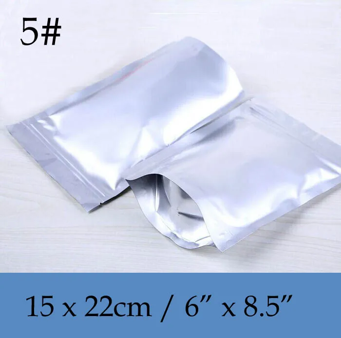 6x8.5 inch 15x22cm100pcs Серебро Алюминиевой Фольги Прозрачный Пластиковый пакет Мешок