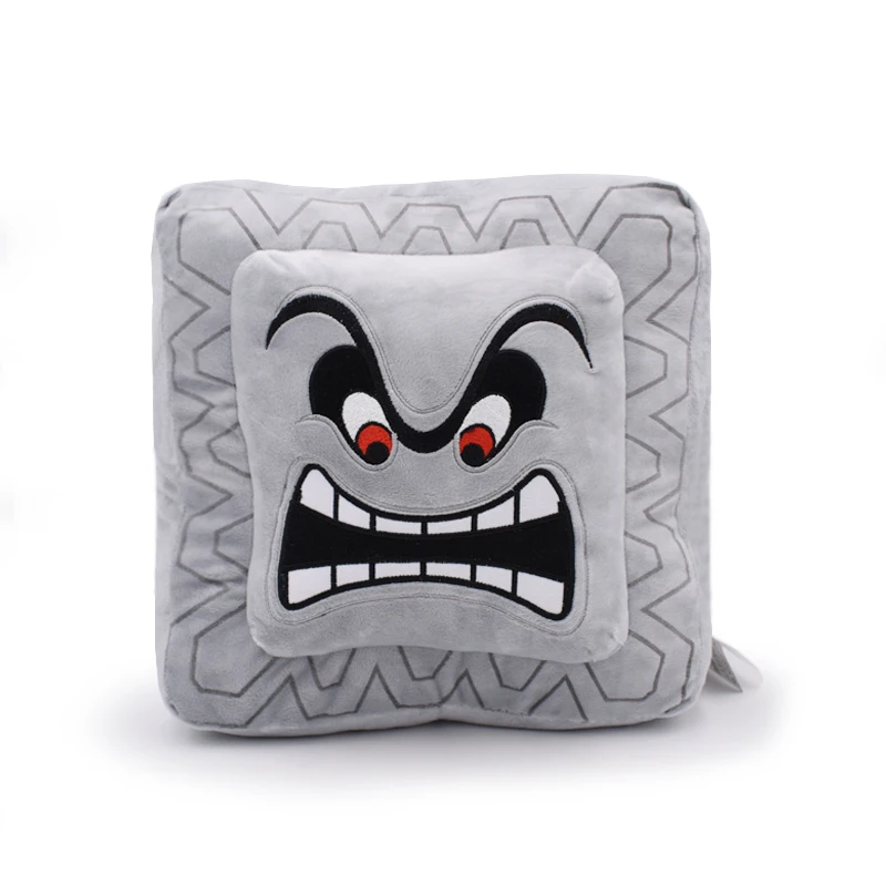 

9''22cm Kussen Kussen Thwomp Dossun Super Mario Pluche Pop voor Kinderen Gift Gratis Verzending