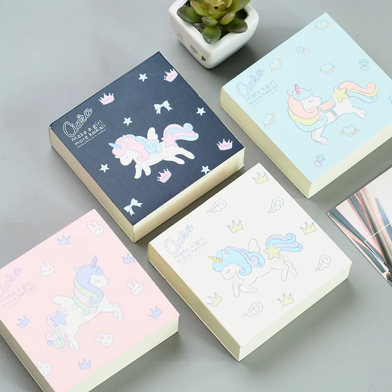 

Cute Kawaii Cartoon Unicorn Memo Pad Sticky Paper Korean Stationery Planner Stickers Notepads School Office Notebook