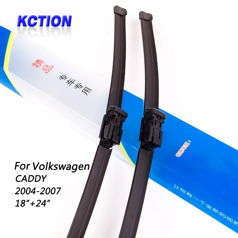 

Car Windshield Wiper Blade For Volkswagen Caddy(2004-2007), 18"+24", Natural rubber, Bracketless, Car Accessories