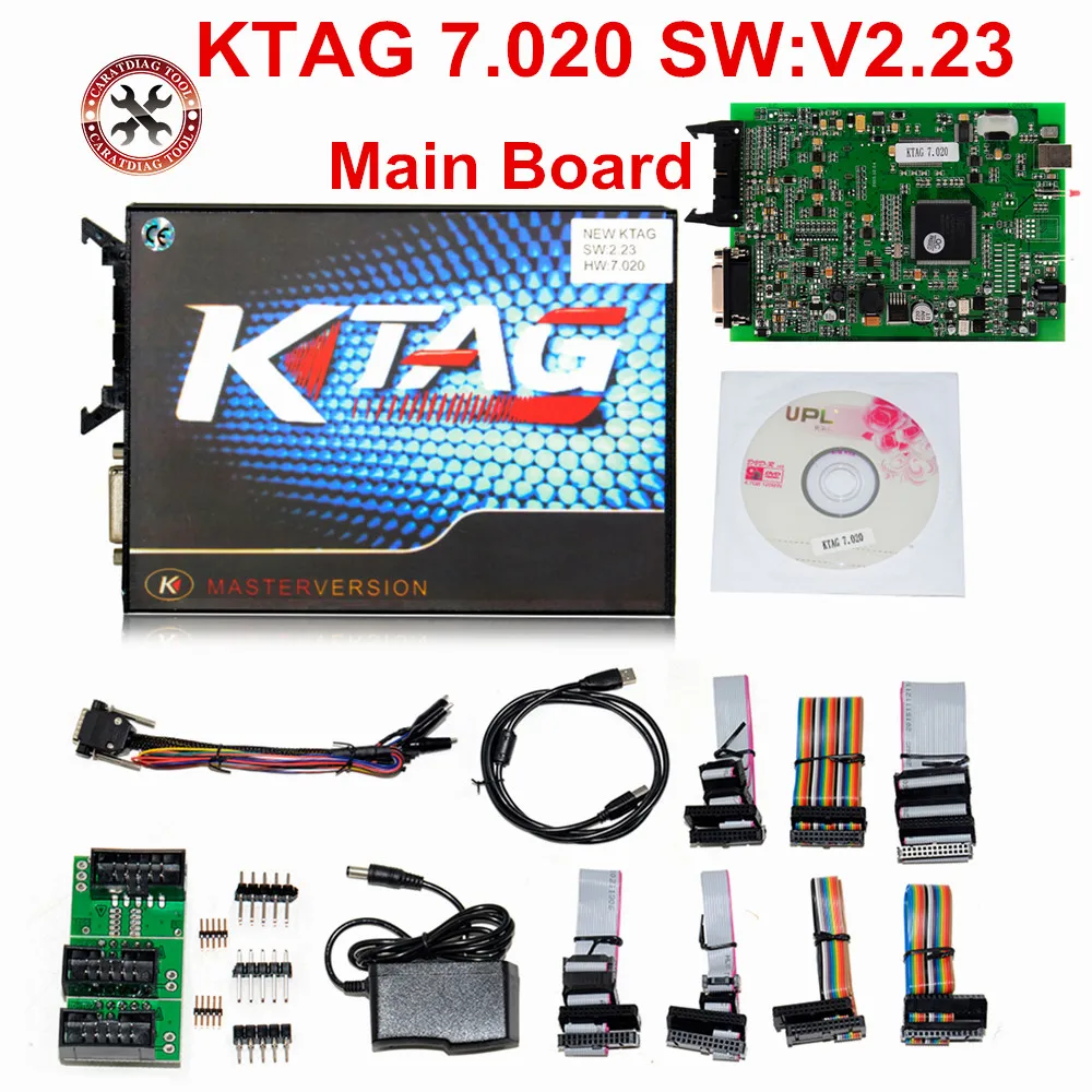 Без жетонов 7,020 KTAG K tag V7.020 V2.23 онлайн мастер KTAG V7.020 K-TAG ECU чип тюнинг для автомобилей грузовиков подарки ECM Winols