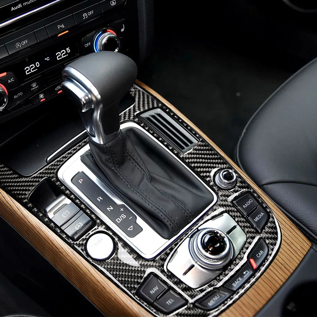 Углеродное волокно шестерни панель Крышка отделка автомобиля центральная консоль украшения защита панельная Накладка для коробки передач Накладка для Audi A4 новое поступление
