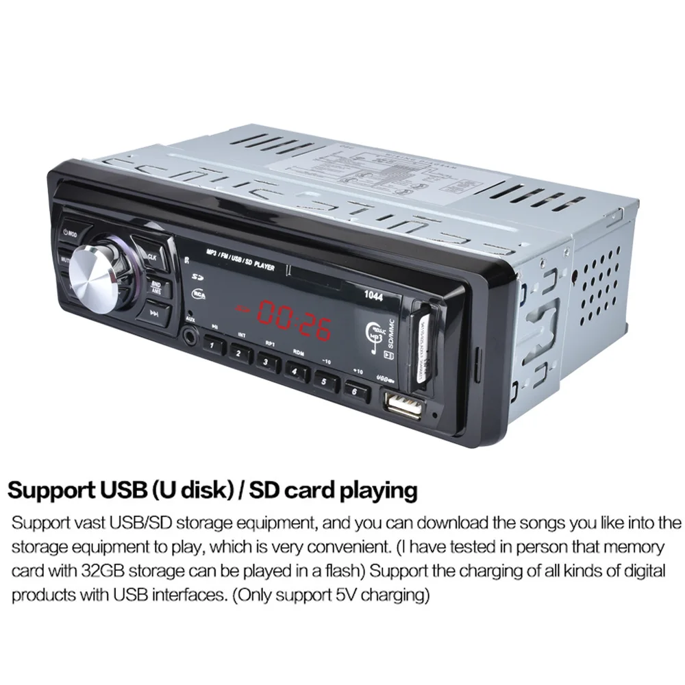 In-Dash FM Car Input Receiver Stereo 50W x 4 LCD Display SD USB MP3 WMA Radio Player New Arrival