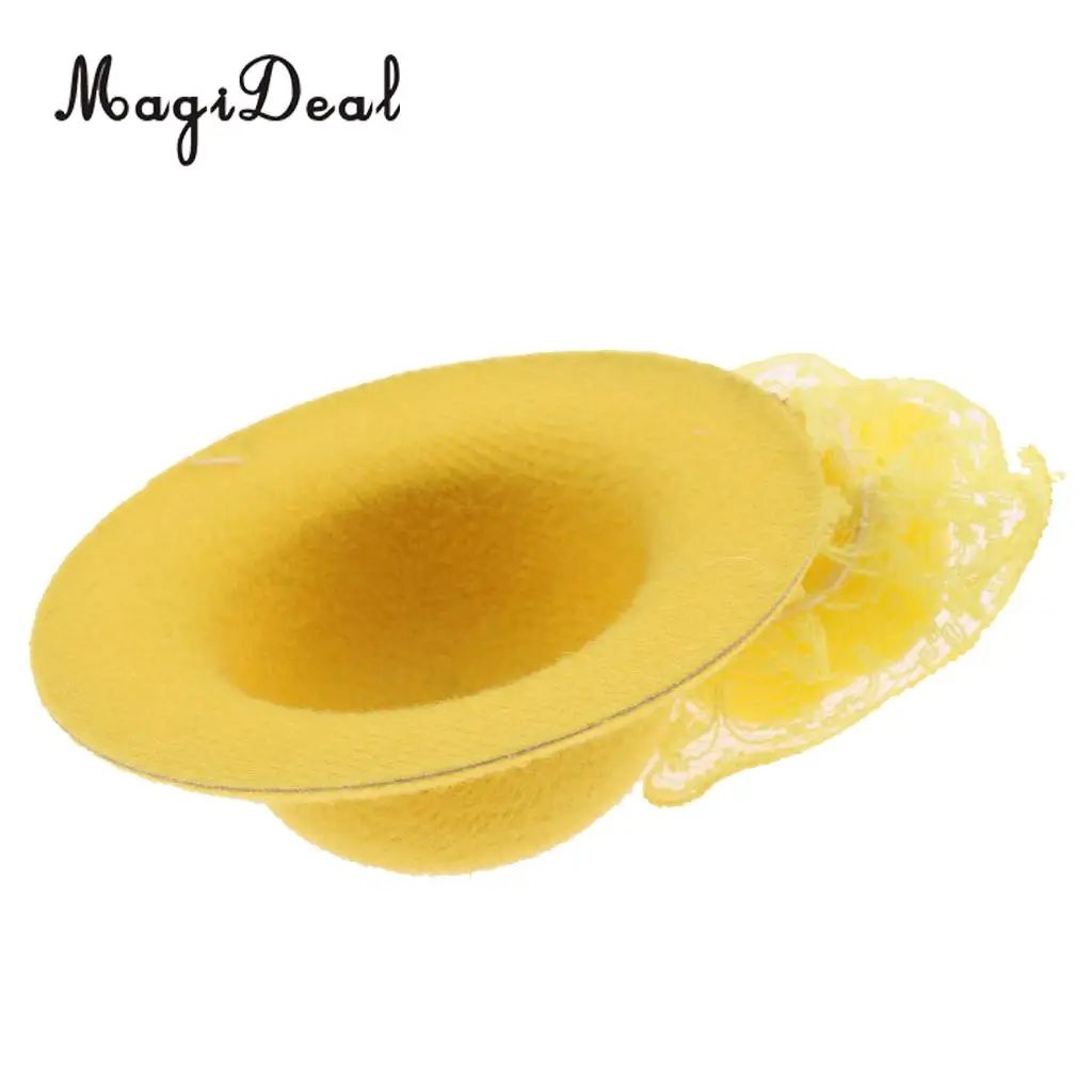 MagiDeal Fashion 1Pc Cloth Vintage Round Bowler Doll Hat Cap for 28-30cm Doll Clothes Accs Dollhouse Decor Children Toy 8Colors