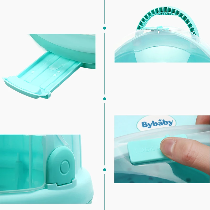 Baby Portable Bottle Drying Racks with Anti-dust Cover Large Nursing Bottles Storage Box Travel Feeding Organizer