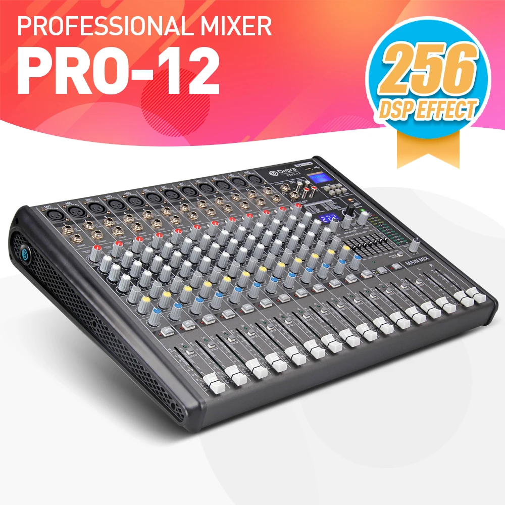 Debra Audio PRO 12 каналов с 256 DSP звуковые эффекты Bluetooth студийный микшер аудио DJ звуковой