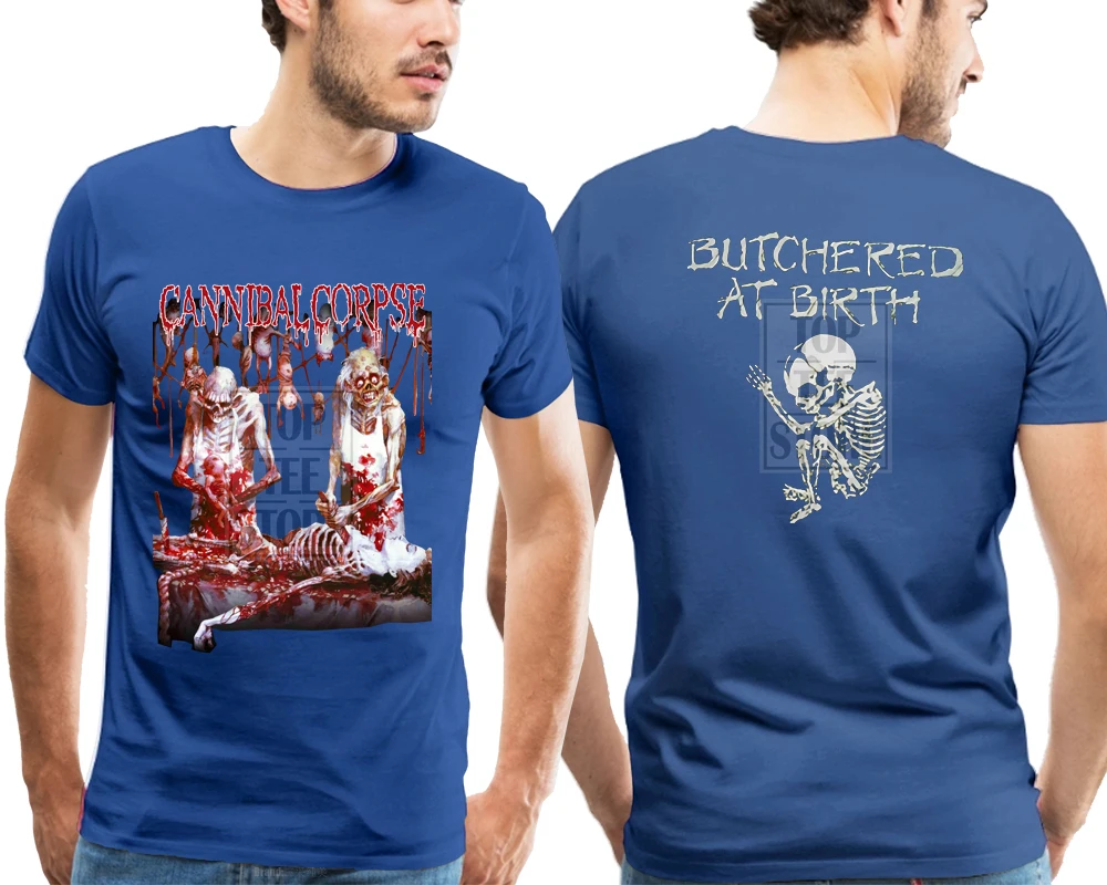 Футболка Cannibal Corpse Butchered At Birth M, L, Xl, Xxl, футболка из металла смерти, официальный - Цвет: Синий