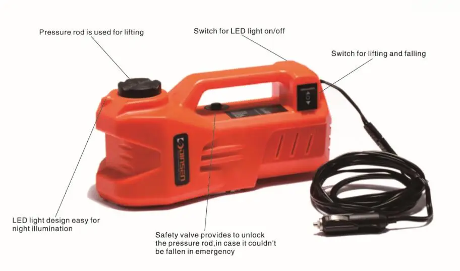  KUNFINE 12V 3Ton 150 W Rated Power 13 A Max.Current Car Electric Tire Lifting Car Jacks Hydraulic A