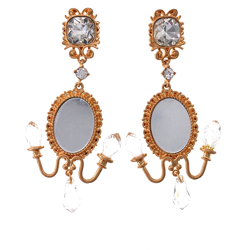 

fashion design baroque crystals chandelier earrings exaggerated ear ornaments retro Crystal chandelier shape long earring
