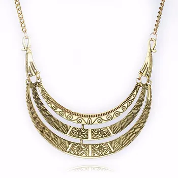 

Wholesale Fashion choker Statement Bohemian necklace pendants Vintage antique bronze gypsy ethnic maxi Necklace Women Jewelry