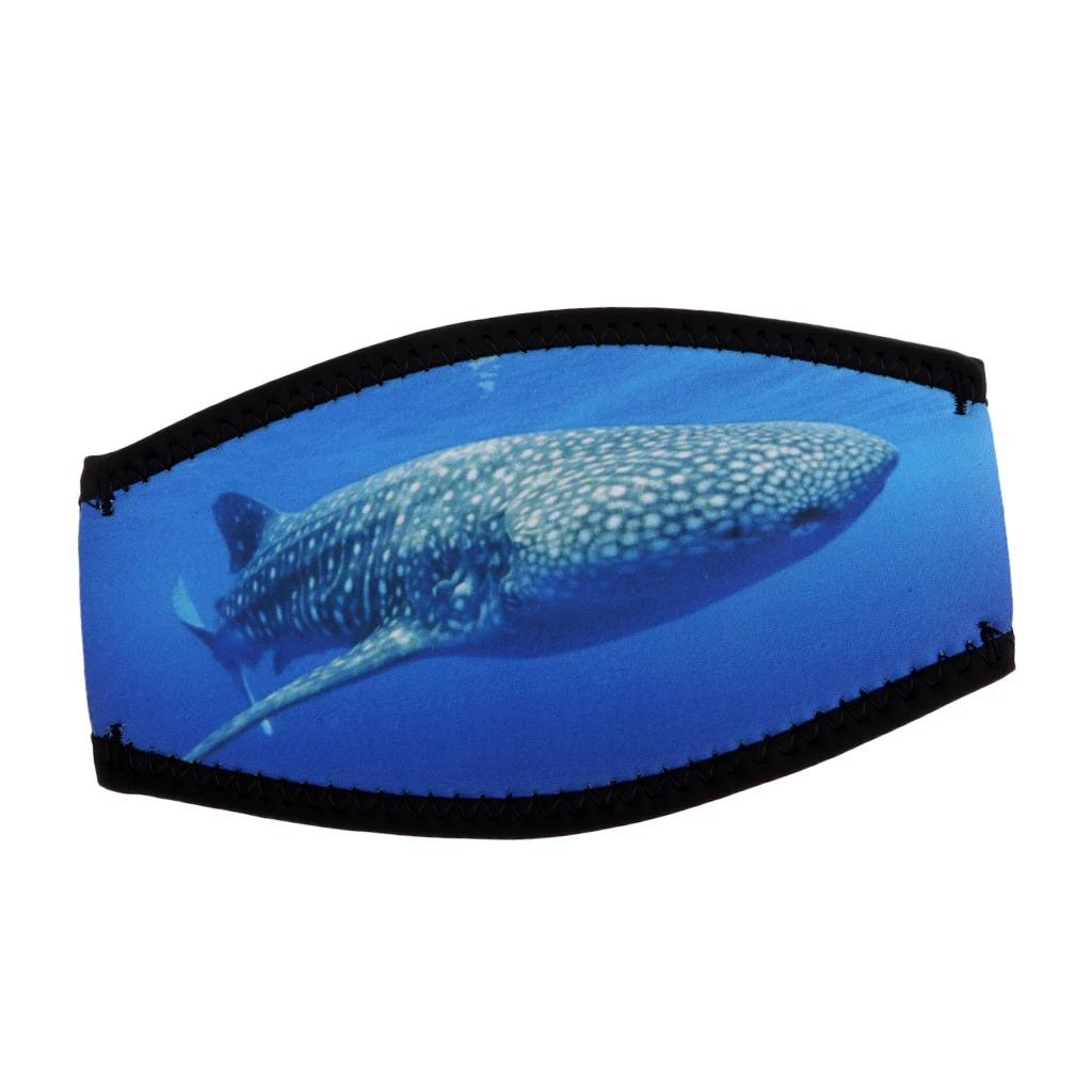 Neoprene Scuba Diving Mask Head Strap Cover Mask Padded Protect Long Hair Band Strap-Wrapper Underwater Snorkeling Whale Pattern