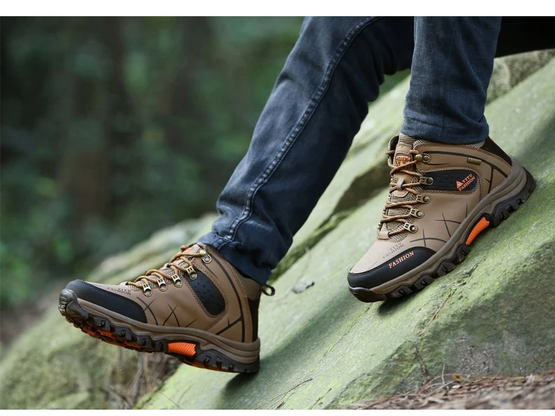 QIANDA Для мужчин уличные водонепроницаемые туристические ботинки человек альпинизм обувь походы загрузки кемпинг спортивная обувь большой Размеры кроссовки