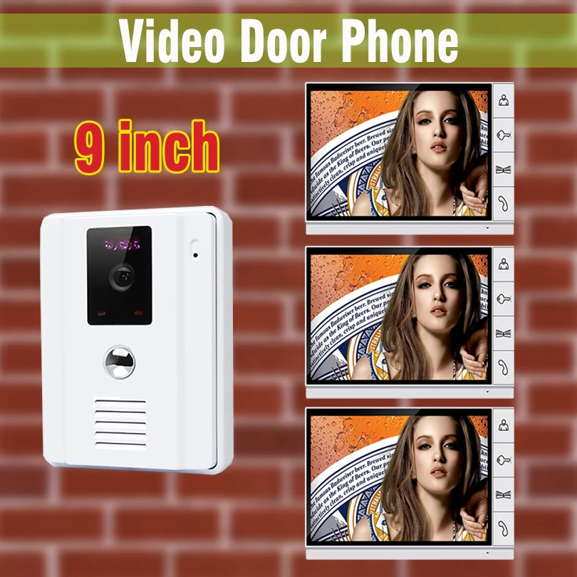 9" Wired Video Door Phone System visual doorbell