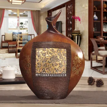 

wood small vase ornaments European style retro Home Furnishing enrichment porch living room TV cabinet cabinet Decor