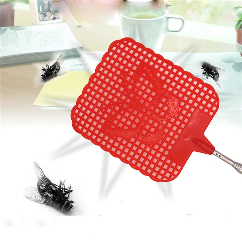 

1pcs Extendable Fly Swatter Plastic Simple Pattern Fly Swatter Useful Pest Control Tools Color Randomly