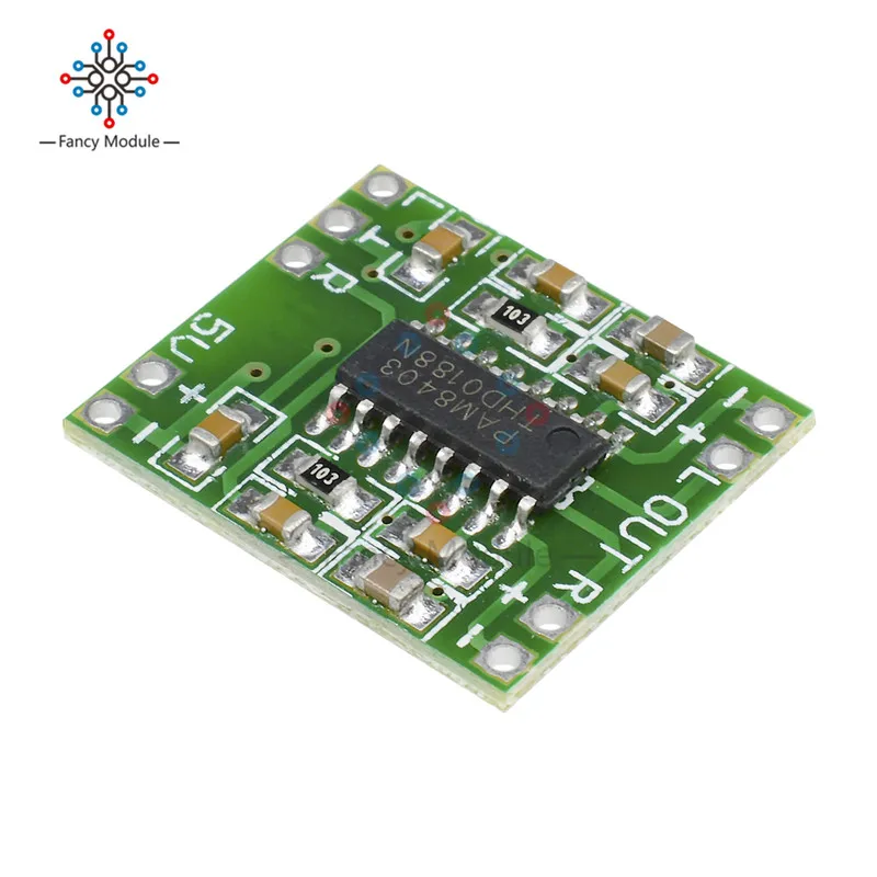 

New 2 Channels 3W Digital power PAM8403 Class D Audio Amplifier Board USB DC 5V