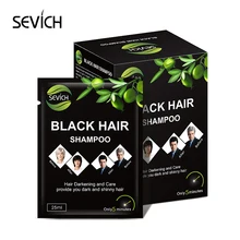 Sevich 10 pçs/lote shampoo cabelo preto instantâneo fazer cinza e branco escurecimento do cabelo shinny em 5 minutos compõem cabelo cor shampoo