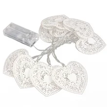 10 LED Love Heart String Fairy Light Bedroom Wedding Party Decor Warm White
