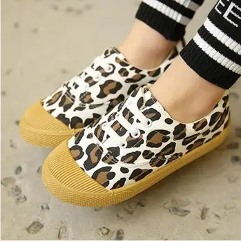 

New Spring Autumn Kids Canvas Shoes New Fashion Leopard Print High Quality Casual Breathable Shoes Children Shoes EU 21-30