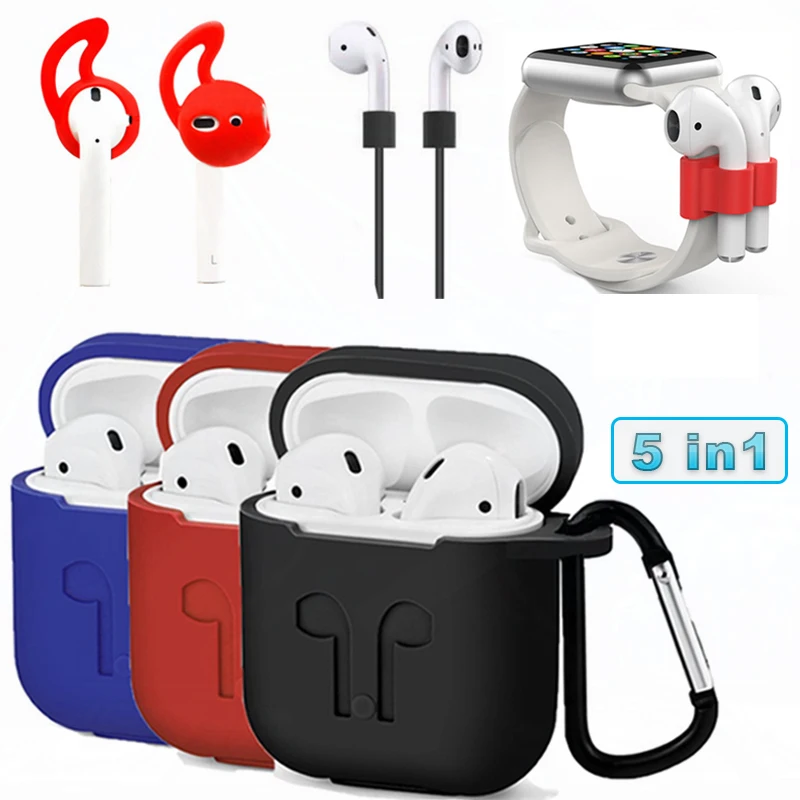 

Silicone Case For Airpods Color Case Cartoon With Keychain Earphones Accessories For Airpods2 Dust Guard Protective Cover Skin