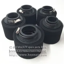 Filtro de ar de espuma do pescoço, preto e vermelho reto, 35mm 38mm 42mm 45mm 48mm 58mm esponja de limpeza moped scooter dirt pit bike motocicleta