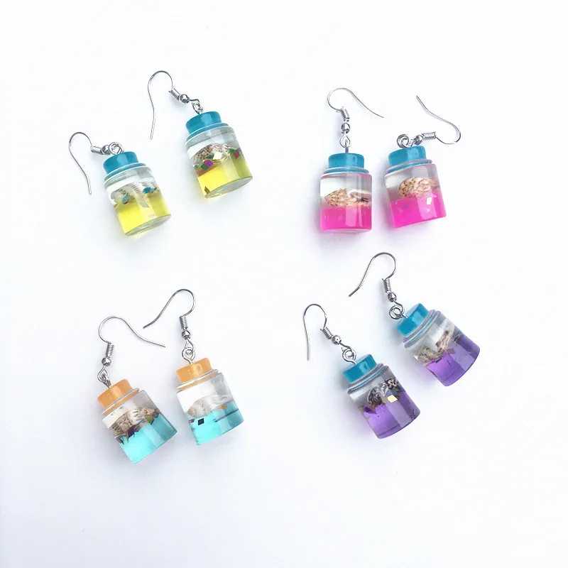 

Shell drift bottle Drop Earrings for Women Fashion Accessories Girl DIY Handmade Unique Personality Dangle Earrings Jewelry Gift