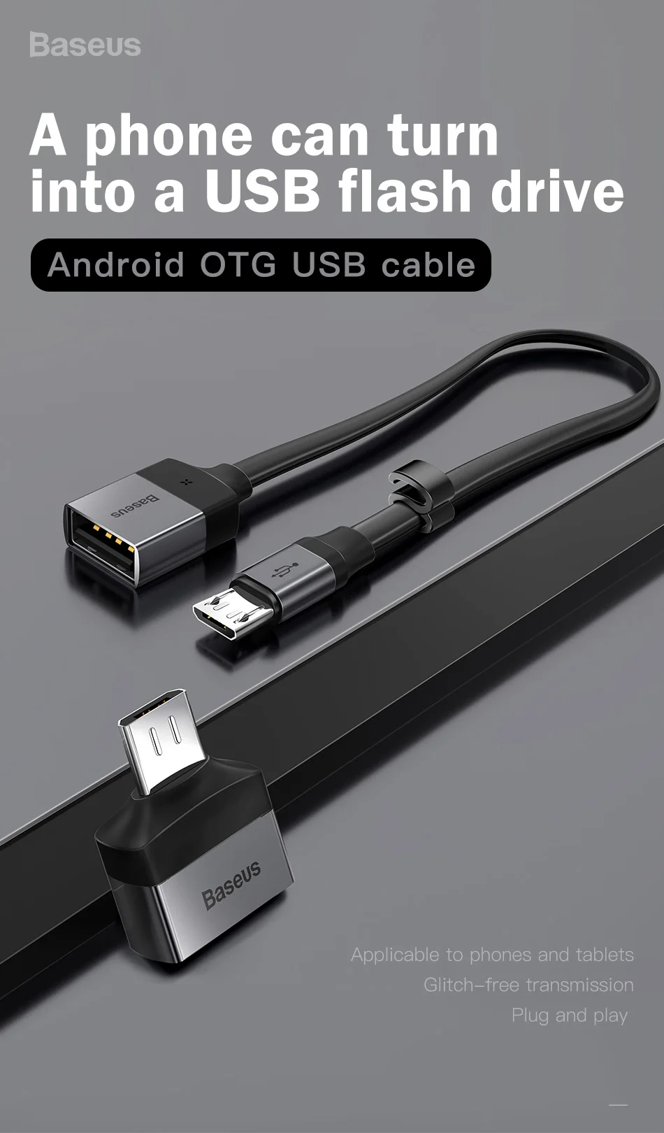 Baseus OTG Micro USB Кабель-адаптер для USB Женский для Xiaomi Redmi Note 5 samsung S6 Tablet PC Android USB 2,0 Соединительный адаптер