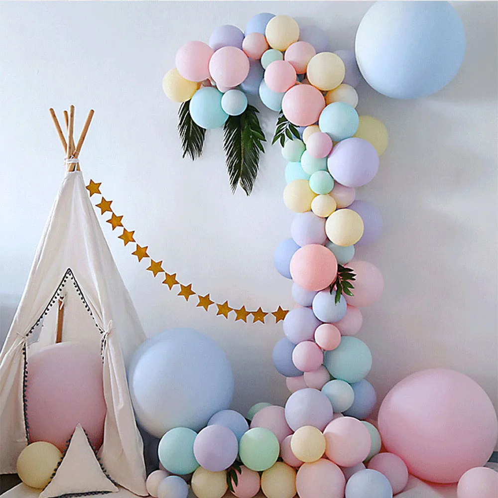 200 шт Многоцветный Macaron конфеты Цвета шарики для День Рождения вечерние пастельных шарики Свадебные украшения Baby Shower вечерние поставки