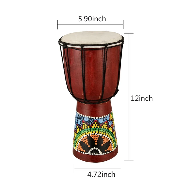 African Djembe 4 inch 6 inch Classic Wooden African Hand Drum