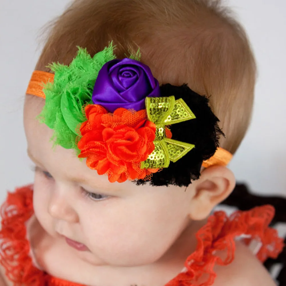 1PCS Halloween Party Hair Rose Headbands for Hair Pumpkin Sunflower