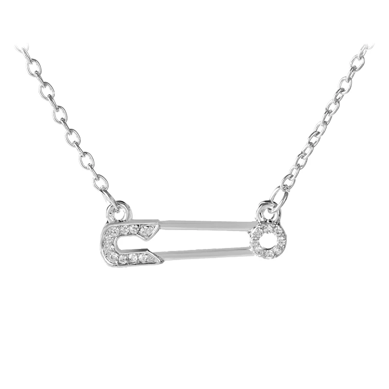 Конвейер форма ремня ожерелье s для женщин простой кристалл ожерелье булавки Форма ювелирных изделий - Окраска металла: silver