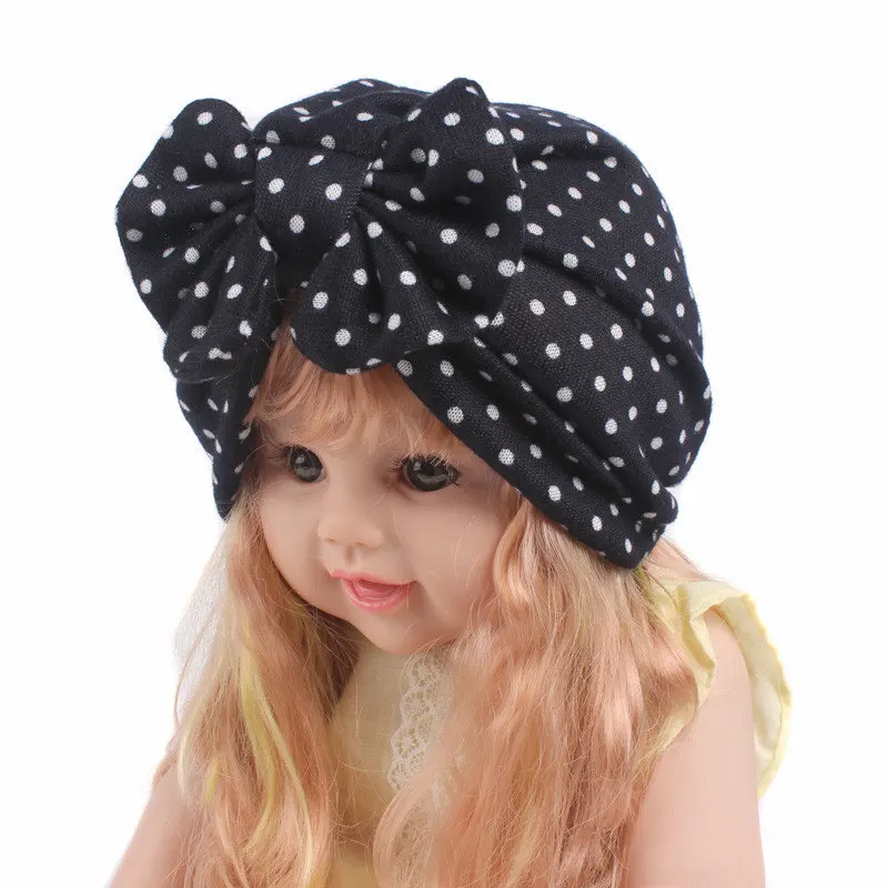 

Baby Turban Bowknot Flowers Dot Todller Girls Hearwrap Children Boho Hat Scarf Cap